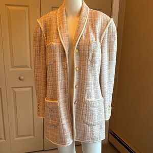 ABS 1990s pink tweed blazer